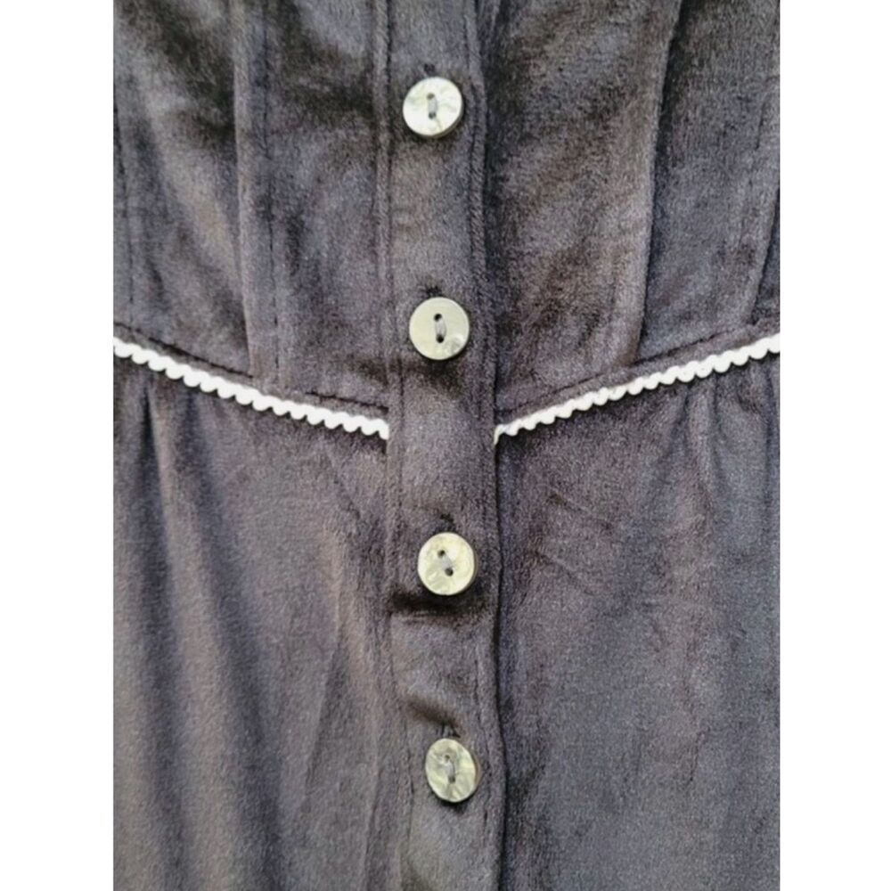 EUC Aria Collection Nightgown Long Sleeve Velour Black Pockets - Size 3X - Picture 10 of 10